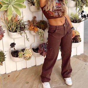 Brown cargo jeans